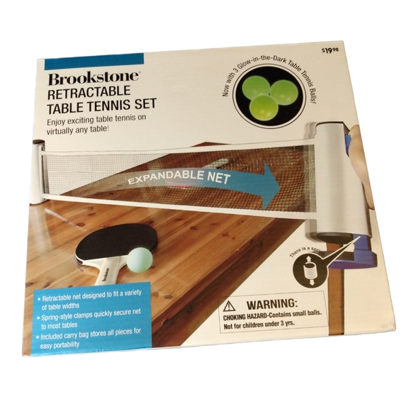 Brookstone Games Brookstone Retractable Table Tennis Set With Glow